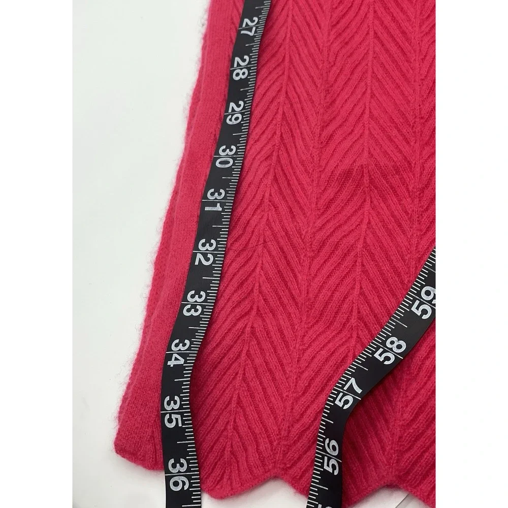 Talbots 100% Cashmere Scarf Pink Cable Knit Preppy Luxury Winter Soft